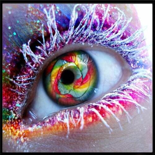 5D DIY diamante pintura personaje ojos redondo mosaico de diamantes de imitación punto de cruz decoración del hogar