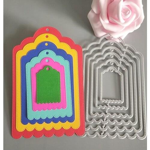 6-layer metal cutting mold for photo frame with sewing thread lace, DIY scrapbooks, cards, photo albums, handmade crafts