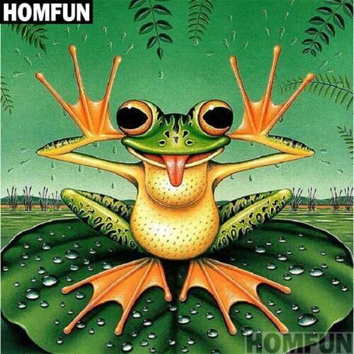 HOMFUN Full Square/Round Drill 5D DIY Diamond Painting "Cartoon frog" 3D Embroidery Cross Stitch 5D Home Decor Gift A00937