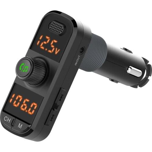BC70 Car 5.0 FM Transmitter Radio Adapter Dual Display Wireless Handsfree Call MP3 Music Player QC3.0 PD USB Charger