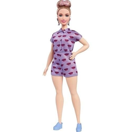 Barbie Fascinating Party Dolls-Barbie Fashionistas Series-Blonde Plus Size Doll-Barbie in Stylish Shorts Suit-fish Flesh Barbie