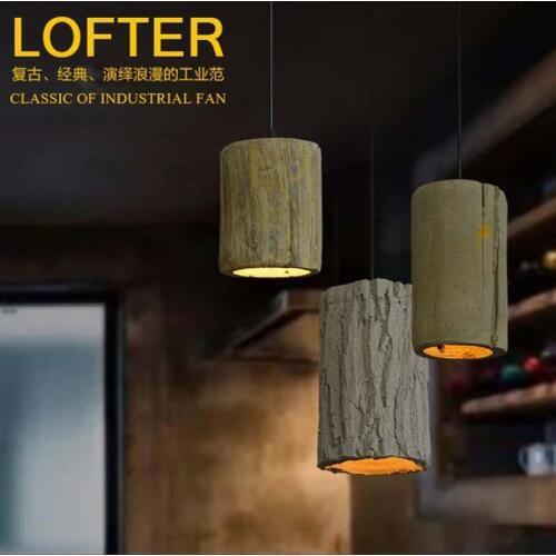 Free Shipping American Vintage pendant lights Industrial wind cement Hanging Lights LED E27 12W luster 110V 220V light fixture