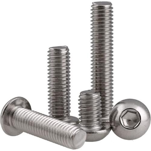 Pan head hexagon socket bolt 304 Stainless steel round head hexagon socket screw 1/4-20 5/16-18 5Pcs