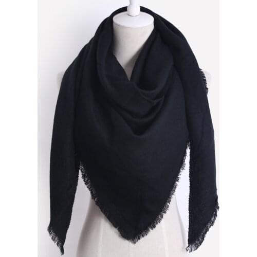 Brand Designer Winter Scarf For Women Cashmere Fashion Warm Solid color Triangle Shawl Soft Wool Blanket Wholesale Dropshipping