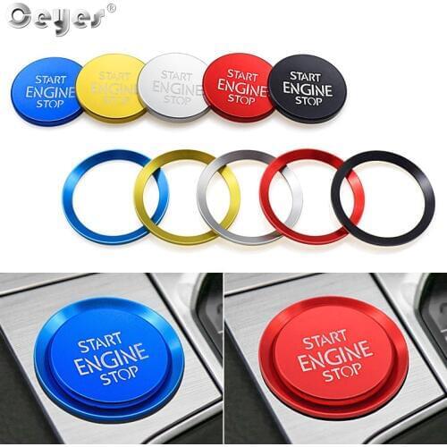 Ceyes Car Interior Accessories Styling Engine Start Stop Button Ring Case For Volkswagen Golf MK7 CC VW Passat B8 Decorat Covers