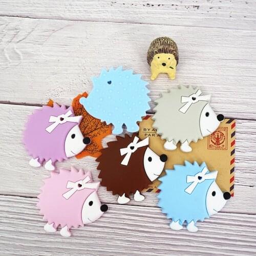 Chenkai 10PCS Silicone hedgehog Teether rodent Teething Toys Chewable Animal Shape Products Nursing Gift Accessory BPA free