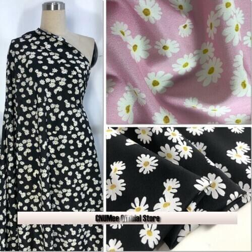 CNUM SCD147 Natural Silk Crepe De Chine/ Daisy /Silk Fabric 90% Silk, 10% Spandex Width 1.48yd Thickness 14mm/ Unit:Meter