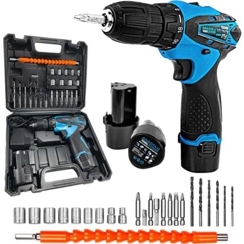 12v Dual Cordless Drill Rechargeable Li-ion Baterry 27 Piece Drill Ans1062m