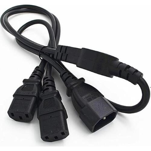 Black 2.0M male C14 TO C13 female transfer extension power cable one sub-two UPS PDU chassis interface server power cord