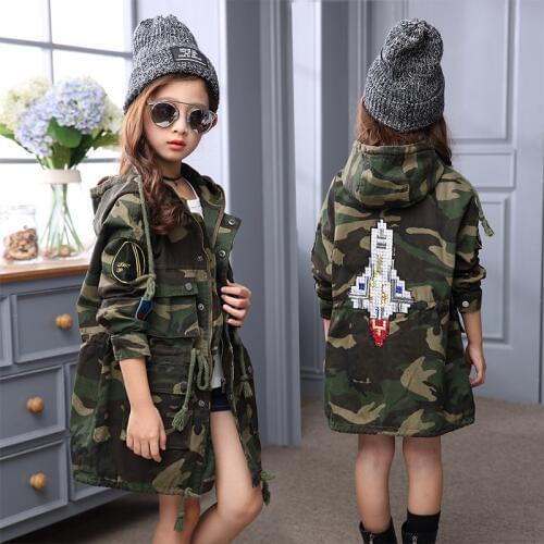 2018 new winter Girls Kids boys thick fashion long camouflage jacket coat comfortable cute baby Clothes Children Clothing