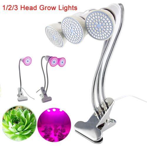 Dual 72 LED Plant flower Grow Light Lamp growing E27 Desk Clip Holder For vegetable indoor greenhouse Hydro Veg flower