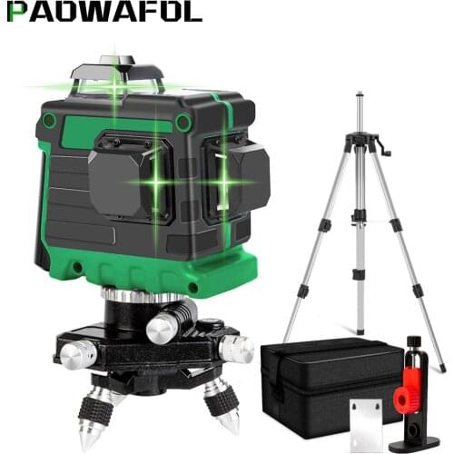 12 Lines 3D Green Laser Level Self-Leveling 360 Degrees