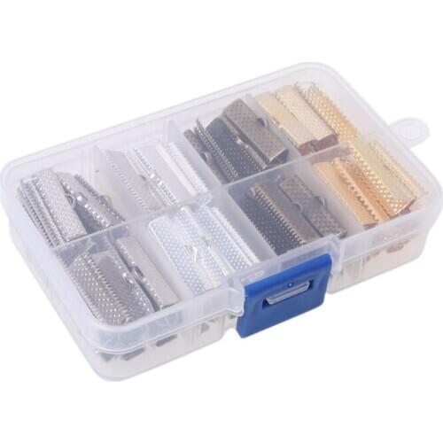 Ribbon Clip Clamp Cord Crimp End Clasp Cap Tip Necklace Bracelet Connector 120PCS-TwFi