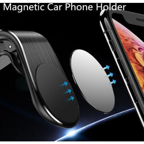 Metal Magnetic Car Phone Holder Mini Air Vent Clip Mount Magnet Mobile Stand For iPhone Huawei Xiaomi Samsung Smartphones in Car