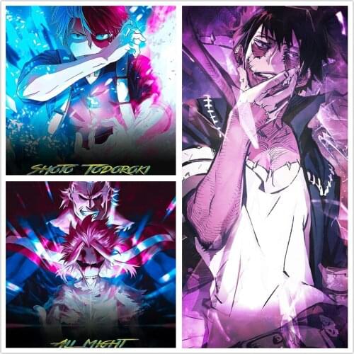 Nordic My Hero Academia Anime Canvas Painting Wall Art Boku No Hero Academia Poster HD Printed Pictures Living Room Home Decor