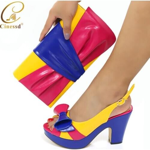 New Sales In Women Matching Shoes and Bag Set Buckle Strap Party Womens Dress Shoes Square Toe Nigerian Shoes and Matching Bags