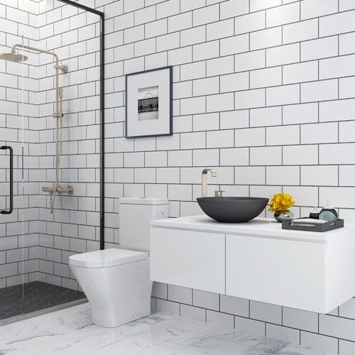 White Brick Wallpaper White Tile Wallpaper Peel and Stick Wallpaper Self Adhesive On Kitchen Backsplash Removable Wall Covering