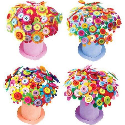 Buttons Bouquets flower DIY material package decorative paper cord children craft handmade creative Puzzles Beads Toys