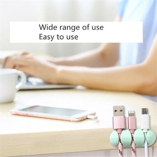 200PCS Colorful Cable Organizer Silicone USB Cable Winder Flexible Cable Management Clips Cable Holder For Headphone Earphone