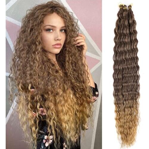 Loose Deep Wave Crochet Synthetic Hair Crochet Braid Extensions Braiding Hair Super Long 30Inch Ombre Color Pink For Women