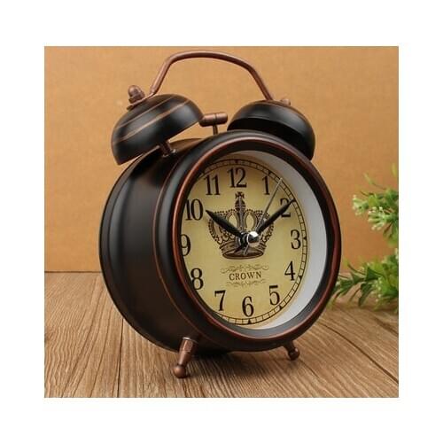 Hot Sale 3 inches Metal Double Bell Silent Quartz Classic Alarm Clock
