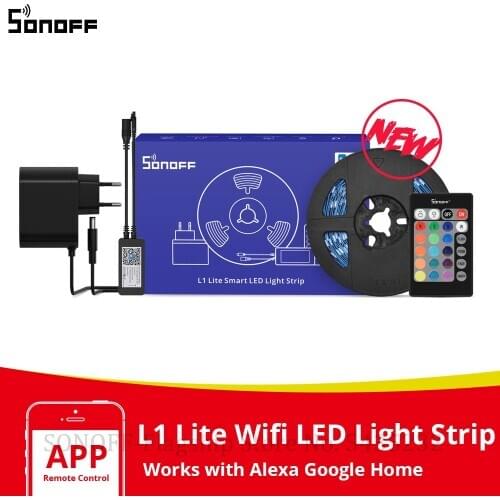 Itead SONOFF L1 Lite 5M RGB Wifi Smart LED Light Strip EU/ US Timer Group Control Dance with Music Works with Alexa Google Home