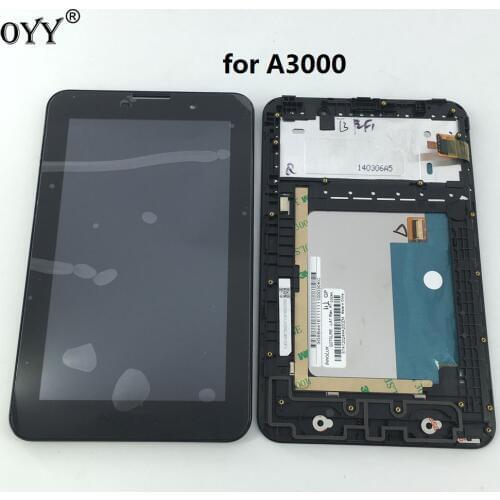 Used parts LCD display + touch screen digitizer Assembly with frame Replacement Parts for Lenovo IdeaTab A3000 A3000-H