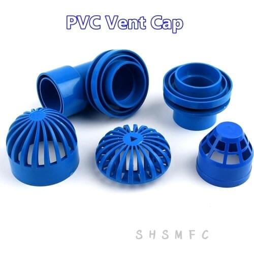 1-10Pcs PVC Blue Vent Cap Fish Tank Permeable Seafood pool Overflow Pipe Cap Fittings Filter Isolation Aquarium Pipe Fittings