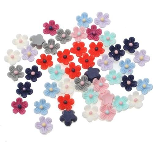 100Pcs Resin Flowers For Nail Art Rhinestones Decorations Crafts Flatback Cabochon Embellishments For Scrapbooking Accessories