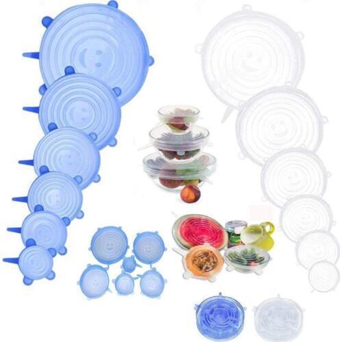 6 Pc/Set Multifunction Silicone Stretchable Lids Universal Food Wrap Bowl Pot Lid Silicone Cover Pan Cooking Kitchen Accessories