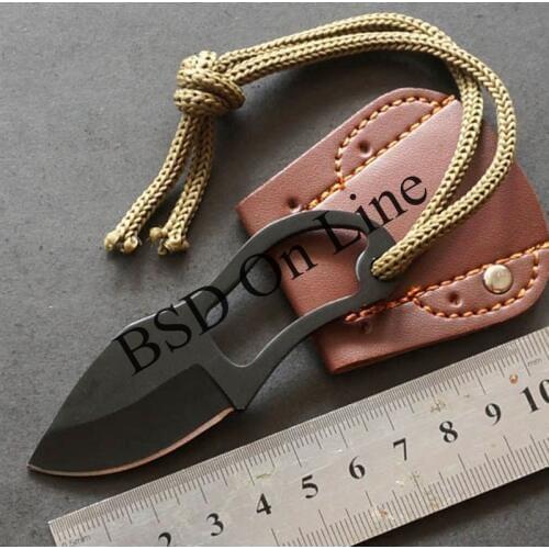 Promotion! 50pcs/Lot Mini Finger Paw Pocket Blade Self-Defense Survival Fishing Neck Knife + Sheath fast free shipping
