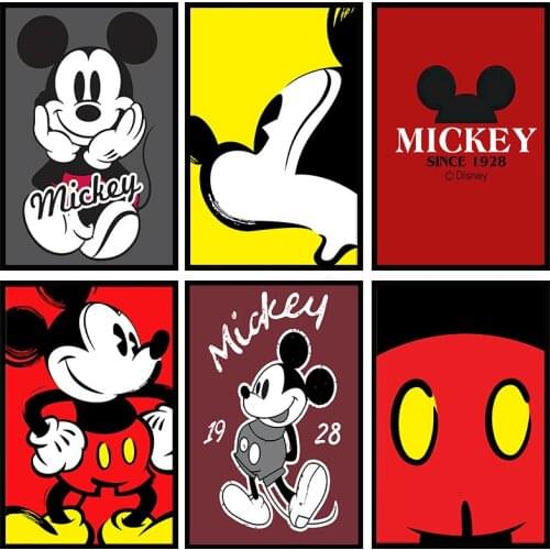 Cartoon Mickey Mouse Decorative Painting Disney Poster Warm Girl Bedroom Kindergarten Childrens Room Bedside Painting