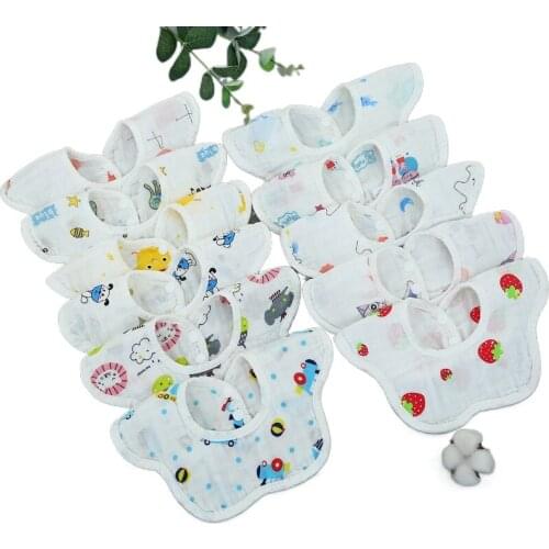 Baby Bibs 8 Layers Gauze Muslin Kids Bandana 360 Degree Rotation Burp Cloth Soft Newborn Infant Saliva Towel Baby Stuff