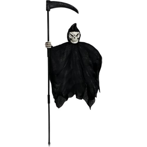 Halloween Skull Ghost Witch Decoration Metal Sickle Ghost Head Yard Sign Ornament Outdoor House Wall Door Hanging reliable