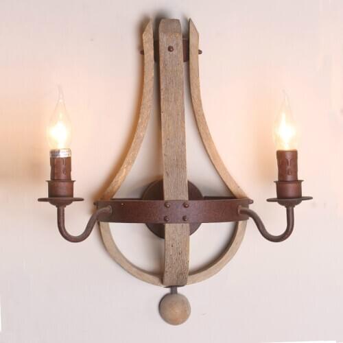 Art gallery salon wood Wall Lamp indoor led candle wall lights Hotel large wooded wall lighting Living Room home wood wall light