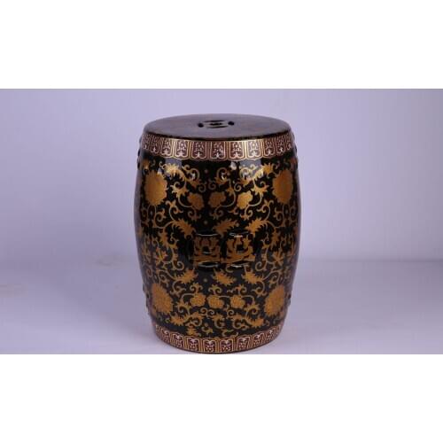 Jingdezhen Ceramic Stool Round Drum Stool Outdoor Home Courtyard Leisure Gold Flower Dressing Shoes porcelain ceramic stool