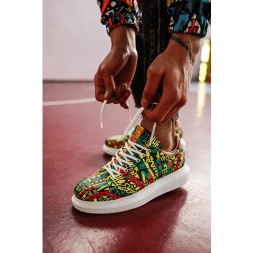 Knack Digital Print Shoes Pate Colorful Casual Flexible Built Non-Leather Casual Shoes Sport Shoes Casual Shoes R044