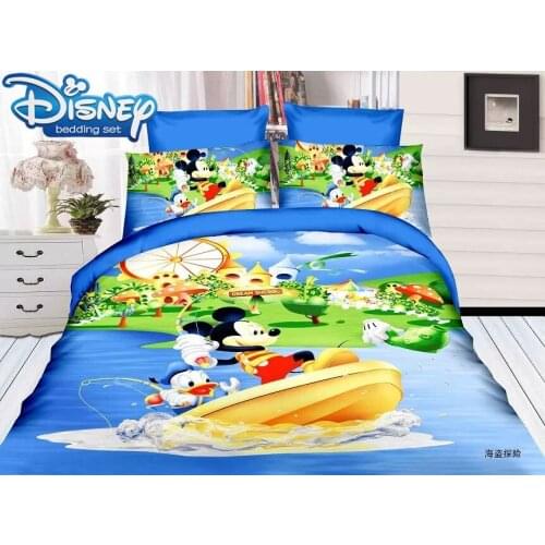 Disney cartoon Mickey Minnie Mouse Winnie Duvet Cover Set 3 or 4 Pieces for kids Twin Single Size Bedding Set Bedroom Decor