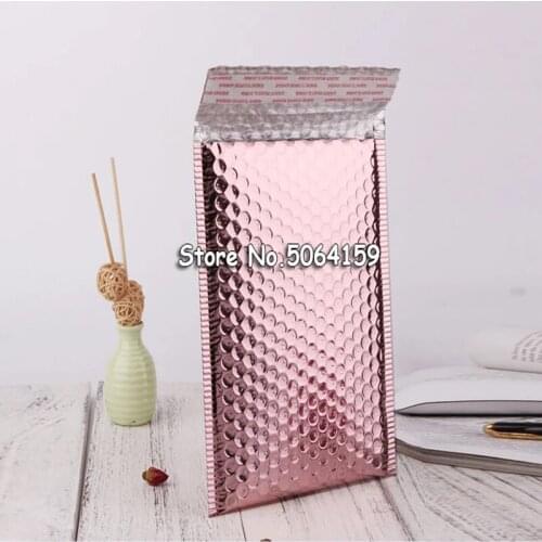 25pcs 15*20+4cm Rose Gold Bubble Envelop, Rose Gold Foil Bubble Mailer for Gift Packaging, Wedding Favor Bag