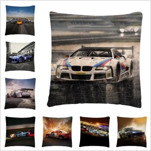 Very Nice Modified Car Pattern Linen Cushion Cover Pillow Case for Home Sofa Car Decor Pillowcase 45X45cm