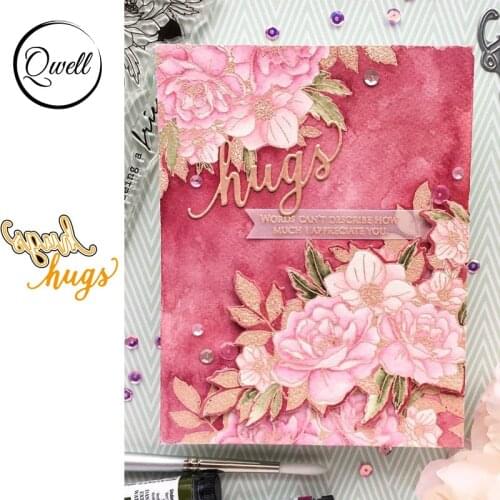 QWELL Word Hugs Metal Cutting Dies for Scrapbooking and Card Making Paper Craft 2019 New Embossing die cuts