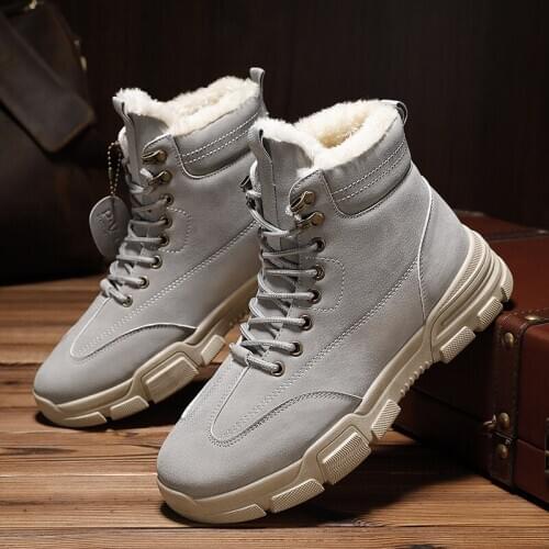 2020 New Men Boots Waterproof Lace Up Military Boots Men Winter Ankle Lightweight Shoes for Men Winter Casual Non Slip