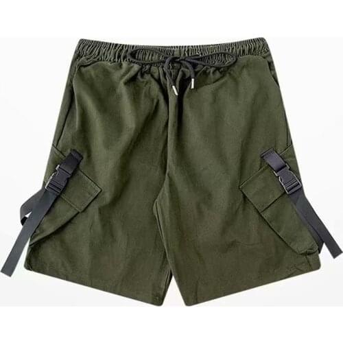 2021 Solid Mens Shorts Mens Beach Shorts Ribbons Army Hip Hop Streetwear Casual Male Shorts Homme Clothing