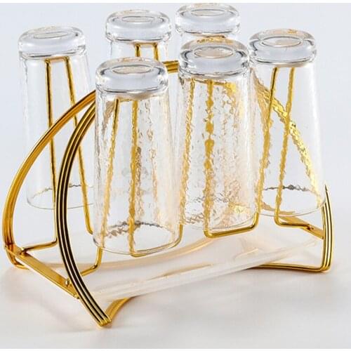 Cup Drying Rack Stand Non-slip Kitchen Glass Organizer for 6 Cups Drying Bracket Dryer Organizer Storage Glasses Shelf Holder
