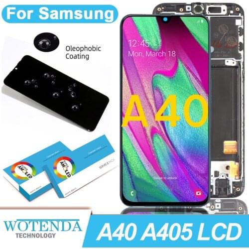 Original 5.9'' AMOLED LCD Display with Touch Screen Digitizer Assembly for Samsung Galaxy A40 2019 A405 Repair Parts