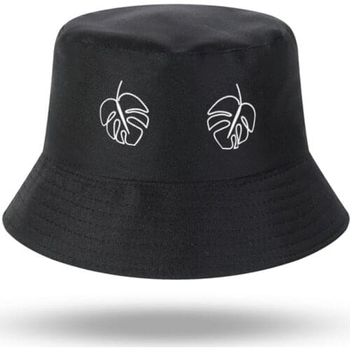 Summer New Monstera leaf Print Men Women Bucket Hat Outdoor Panama Fishing Cap Fisherman Hat Women Harajuku Fishing Hat