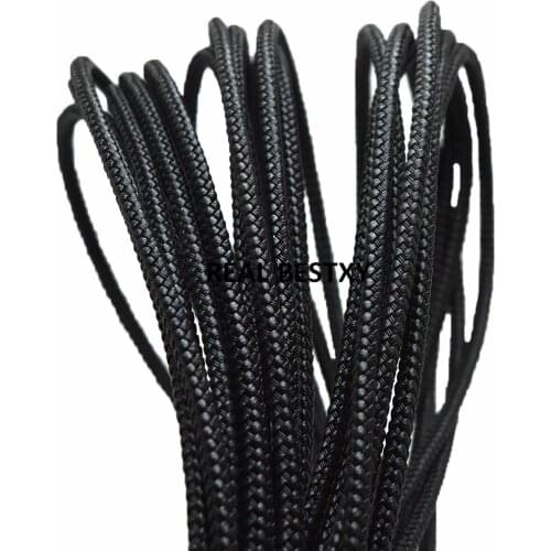 5m/lot approx 4.5*4mm black braided leather cords with steel threads braided leather strands for bracelets making diy jewelry