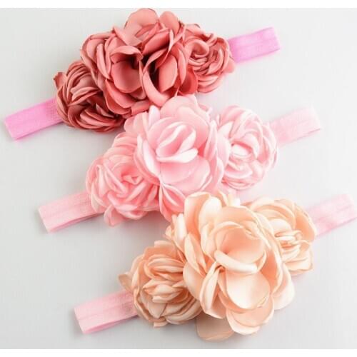15colors Vintage Burned Eage Hair Rose Flowers For Children Accessories Artificial Fabric Flowers Headbands