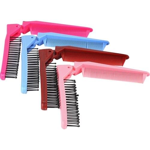Double Headed Toothed Foldable Hair Comb Women Travel Portable Diy Hair Beauty Plastic Comb Massage Brush Hairdressing Tools