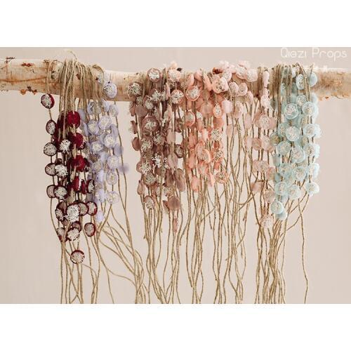 Newborn photography prop 13 color mini petal handmade headband colorful headwear